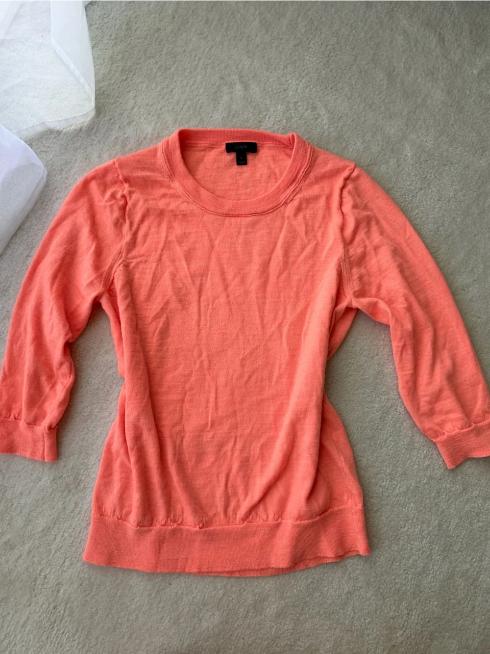 J. Crew 100% Merino Wool Coral Crewneck Sweater